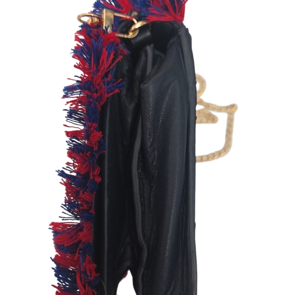 Tori BURCH Embroidered Multicolor Fringe Bag PURSE flaw - Picture 9 of 17